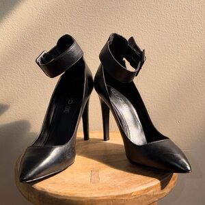 Aldo Kessie Black Stiletto Leather Heels